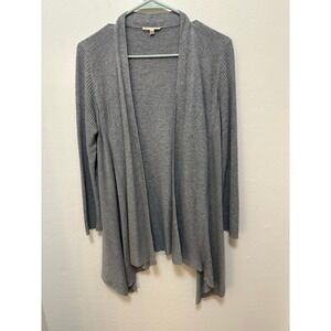 Eileen Fisher Petite‎ Gray Open Front Knit Cardigan Sweater PM